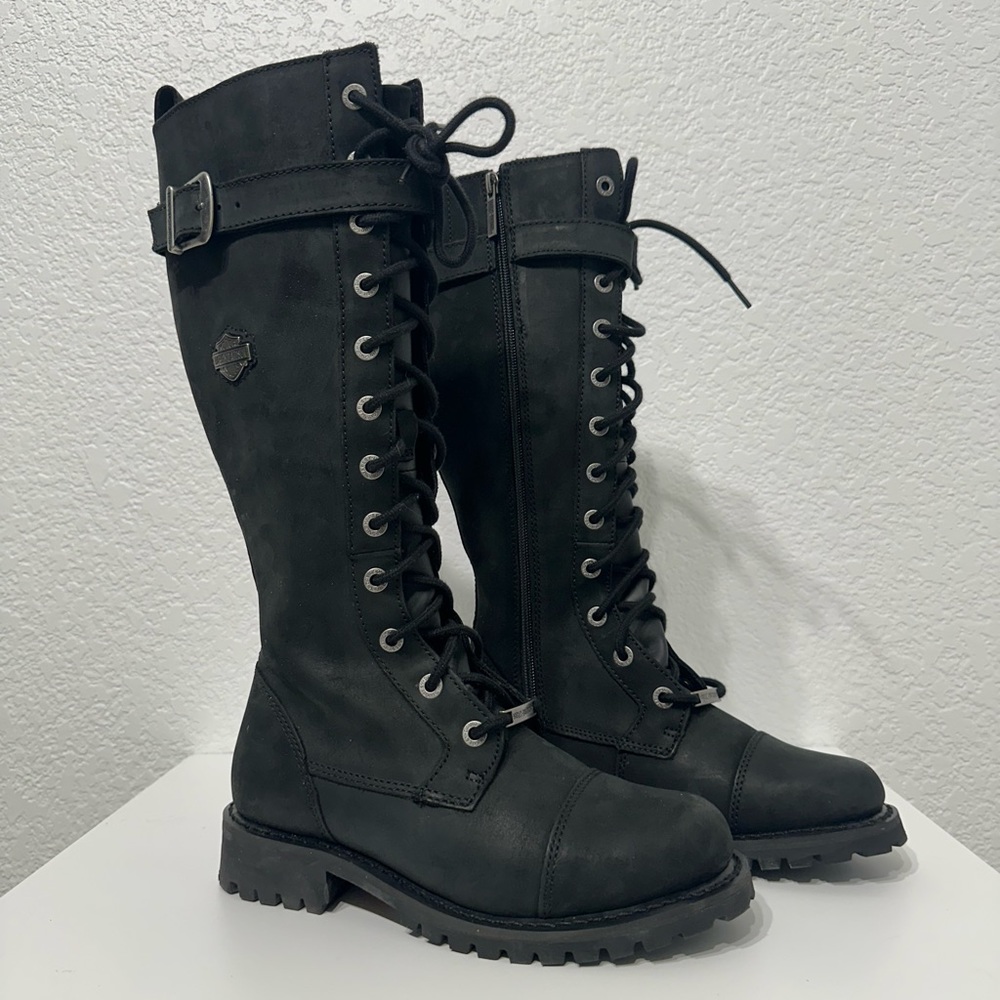 Harley Davidson Women’s Leather Biker Boots Savannah Boots Size 7.5